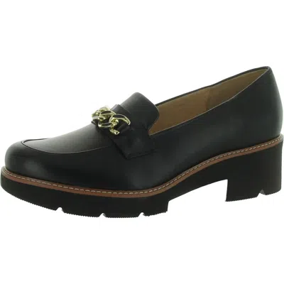 NATURALIZER DESI WOMENS LEATHER SLIP ON LOAFER HEELS