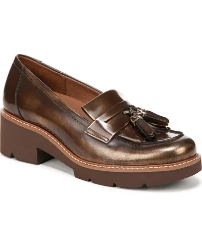 Naturalizer Desmond Kiltie Lug Sole Loafers In Bronze Leather