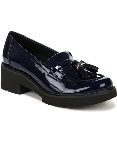 Naturalizer Desmond Kiltie Lug Sole Loafers In French Navy Faux Patent