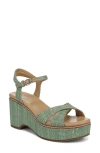 Naturalizer Dovie Raffia Ankle Strap Platform Sandal In Blue