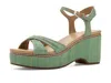 Naturalizer Dovie Raffia Ankle Strap Platform Sandal In Gold