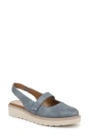Naturalizer Edison Slingback Flat In Mid Blue Faux Leather
