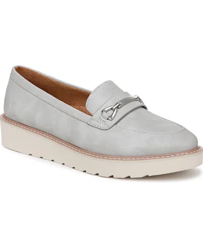 Naturalizer Elin Lug Sole Loafers In Grey Faux Leather