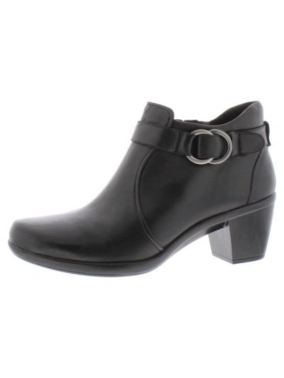 Naturalizer Elisa Womens Leather Round Toe Ankle Boots In Black