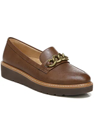 Naturalizer Emmal Chain Platform Loafer In Chestnut Faux Leather