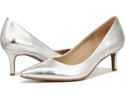 Naturalizer Everly G7645le021 Pump Women's Silver Leather Kitten Heel Zap363