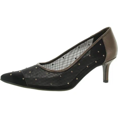 Naturalizer Everly4 Womens Faux Leather Mesh Pumps In Gold