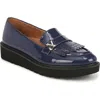 Naturalizer Expert Lug Sole Loafers In Midnight Blue Faux Leather
