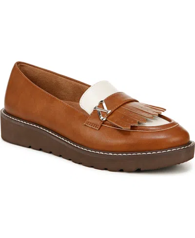 Naturalizer Expert Lug Sole Loafers In Cider,off White Faux Leather
