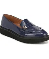 Naturalizer Expert Lug Sole Loafers In Midnight Blue Faux Patent
