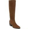 Naturalizer Fae Womens Wide Calf Knee-high Boots In Saddle Tan Suede