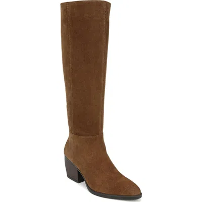 Naturalizer Fae Womens Wide Calf Knee-high Boots In Saddle Tan Suede