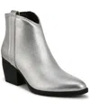 Naturalizer Fairmont Pointed Toe Western Booties In Silver Leather