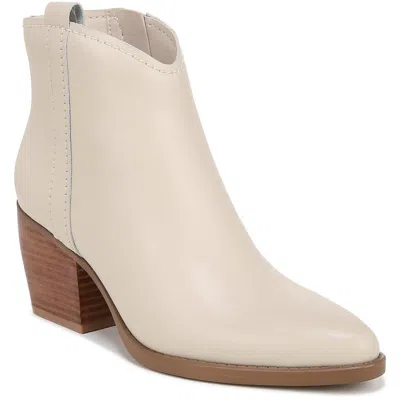 Naturalizer Fairmont Womens Leather Ankle Booties In Porcelain Leather