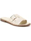 Naturalizer Faryn Womens Leather Embossed Slide Sandals In White