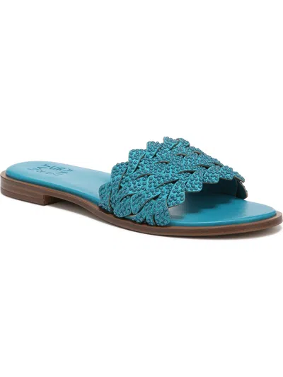 Naturalizer Fernanda Womens Embellished Slip-on Slide Sandals In Blue