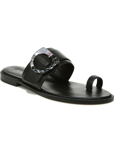 Naturalizer Finola Womens Leather Toe Lop Slide Sandals In Black