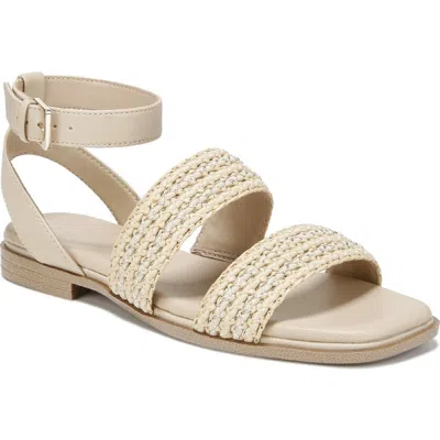 Naturalizer Gana 3 Sandal In Coastal Tan Faux Leather,straw Fabric
