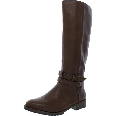 Naturalizer Garrison Womens Faux Leather Pull On Knee-high Boots In Gold