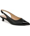 Naturalizer Gazing Womens Adjustable Manmade Slingback Heels In Black Faux Leather