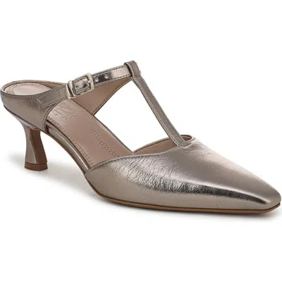 Naturalizer Gem T-strap Kitten Heel Mule In Gray