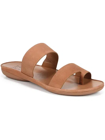 Naturalizer Genn Drift Womens Leather Slip On Slide Sandals In Brown