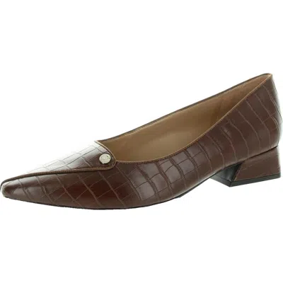 Naturalizer Georgia Womens Embossed Faux Leather Block Heels