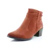 Naturalizer Gina Boots Womens 6 Terracotta Suede Side Zipper Ankle Bootie Khd880 In Brown