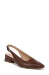 Naturalizer Ginger Slingback Pump In Brown Croc Embossed Faux Leather