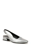 Naturalizer Ginger Womens Comfort Insole Manmade Slingbacks In Silver Faux Leather