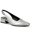 Naturalizer Ginger Womens Comfort Insole Manmade Slingbacks In Silver Faux Leather