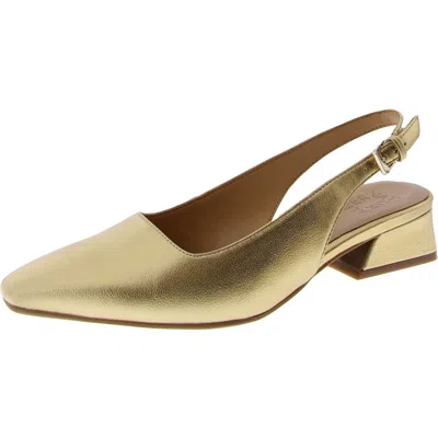 Naturalizer Ginger Womens Comfort Insole Manmade Slingbacks In Gold