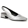 Naturalizer Ginger Womens Comfort Insole Manmade Slingbacks In Silver Faux Leather