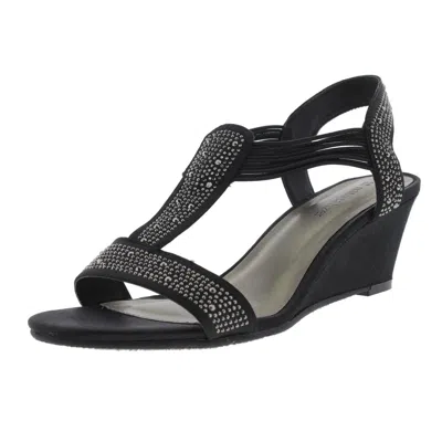 Naturalizer Gravity Womens Open Toe Rhinestone Dress Sandals In Black
