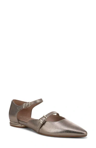 Naturalizer Harmony Ankle Strap Pointed Toe Flat In Gray