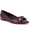Naturalizer Havana Bow Pointed Toe Flat In Deep Plum Purple