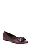 Naturalizer Havana Bow Pointed Toe Flat In Deep Plum Purple