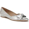 Naturalizer Havana-bow Womens Bow Leather Flat Shoes In Silver Leather
