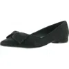 Naturalizer Havana Bow Womens Suede Shimmer Ballet Flats In Black