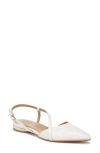 Naturalizer Hawaii Slingback Flats In Warm White Faux Croco Leather