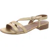 Naturalizer Hilma Womens Faux Leather Adjustable Slingback Sandals In Brown