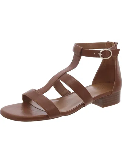 Naturalizer Huda Gladiator Flat Sandals In English Tea Faux Leather