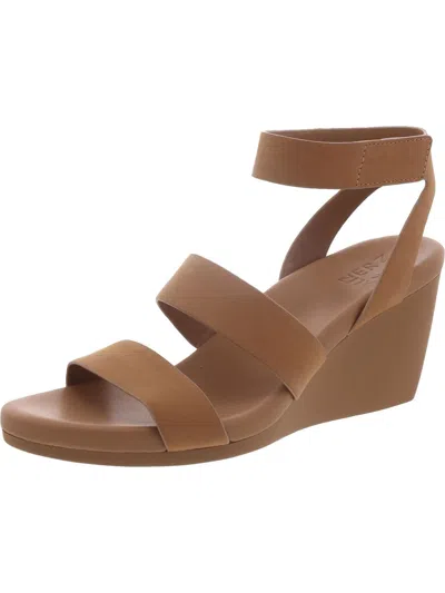 Naturalizer Ignite Womens Leather Ankle Strap Wedge Sandals In Multi
