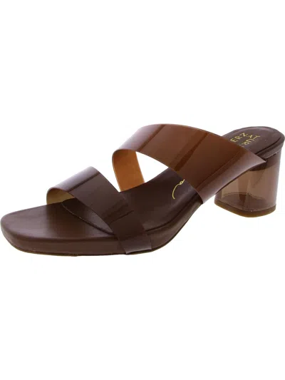 Naturalizer Illuminate Heel Womens Open Toe Slip On Heels In Brown