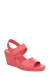 Naturalizer Imani Slingback Platform Wedge Sandal In Sunset Coral Leather