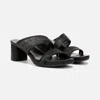 Naturalizer Inez 2 Sandal Women 10.5 Black Slip-on Square Toe Block Heel Khd1093 In Black