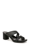 Naturalizer Inez 2 Sandal Women 10.5 Black Slip-on Square Toe Block Heel Khd1093 In Black Fabric