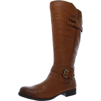 Naturalizer Jackie Womens Leather Wide Calf Riding Boots In Multi