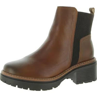 Naturalizer Jadyn Womens Leather Block Heel Ankle Boots In Brown