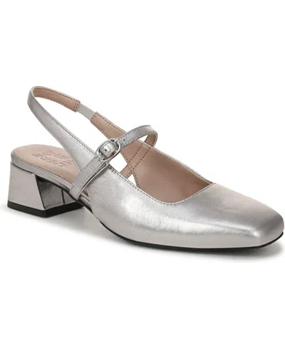 Naturalizer Jalee Mary-jane Block-heel Pumps In Silver